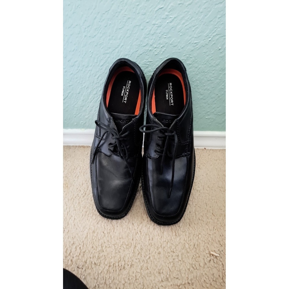 ROCKPORT Trutech  Lace Shoes Apron Toe Oxford Black A13013 Men's Size 10.5
